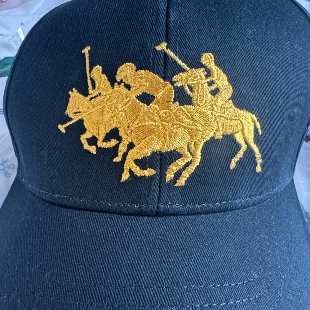 NWT Polo Ralph Lauren Lunar New Year Triple Pony Twill Cap Black & Gold - Picture 5 of 9
